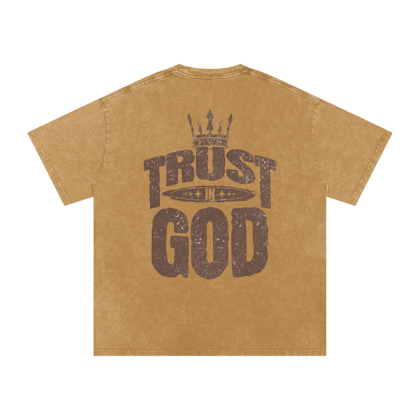 'Trust In God' Snow Washed Oversized Tee