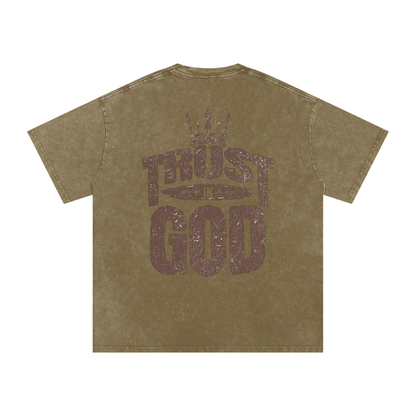 'Trust In God' Snow Washed Oversized Tee